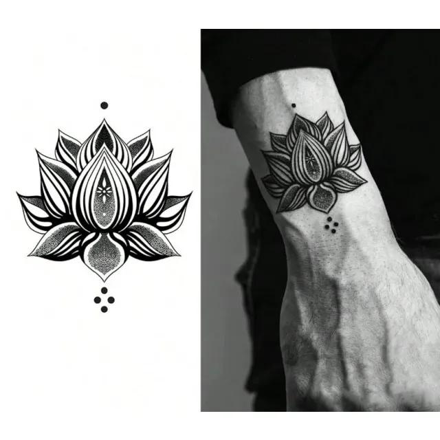 Začasna tattoo nalepka z motivom lotusa